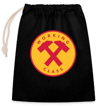 Working Class - Closable cotton gift bag (25x30cm) - black - Front