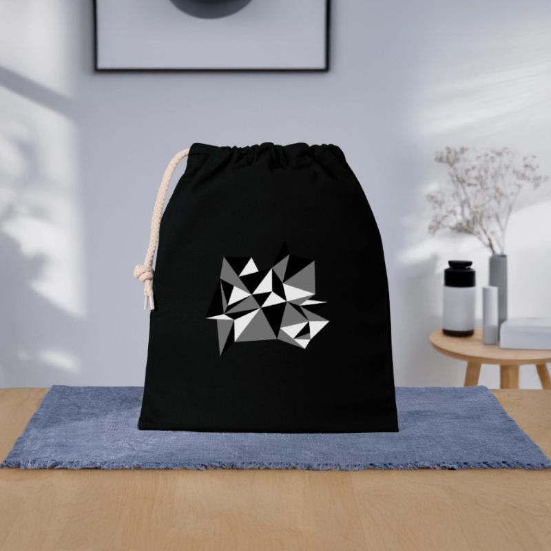 forme modèle triangles conception origami cool papier 3c Sac cadeau en coton avec cordon (25 x 30 cm)