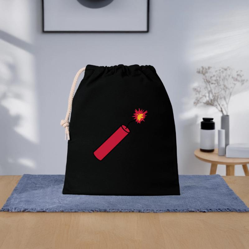 rod tnt dynamite explode explosion blast Closable cotton gift bag (25x30cm)