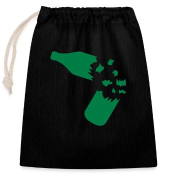 broken_bottle - Closable cotton gift bag (25x30cm) - black - Front