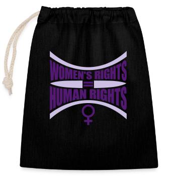 womens rights feminist quote - Closable cotton gift bag (25x30cm) - black - Front