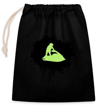 Jet Ski Blobs - Sac cadeau en coton avec cordon (25 x 30 cm) - noir - Devant