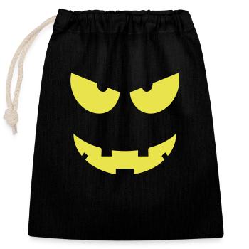 Halloween Augen Mund - Verschließbarer Geschenkbeutel aus Baumwolle (25x30cm) - Schwarz - Vorne