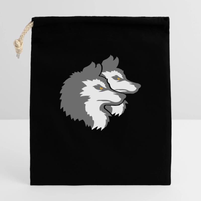 Logo de l’équipe Wolf Pack Sac cadeau en coton avec cordon (25 x 30 cm)