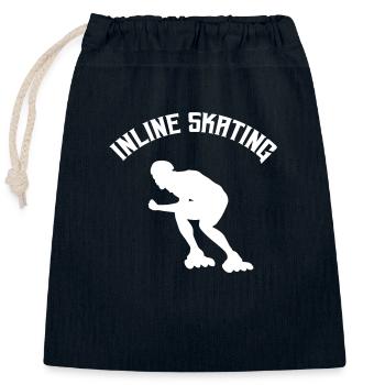 Inline Skating - Closable cotton gift bag (25x30cm) - navy - Front
