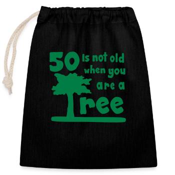 50 - Closable cotton gift bag (25x30cm) - black - Front
