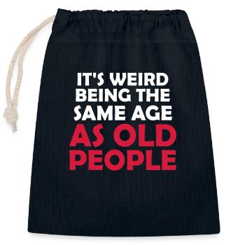 being old people age - Closable cotton gift bag (25x30cm) - navy - Front