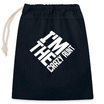 à The Crazy Aunt - Sac cadeau en coton avec cordon (25 x 30 cm) - bleu marine - Devant