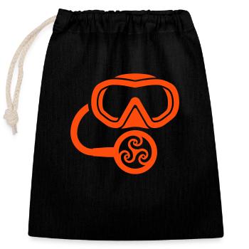 Tribal scuba diving - Closable cotton gift bag (25x30cm) - black - Front