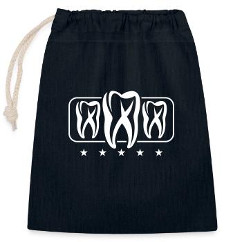 Icône de dentiste dentaire - Sac cadeau en coton avec cordon (25 x 30 cm) - bleu marine - Devant