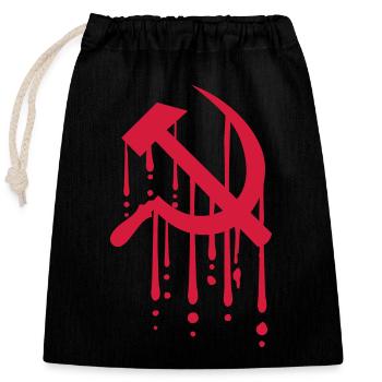 Sang de faucille marteau - Sac cadeau en coton avec cordon (25 x 30 cm) - noir - Devant