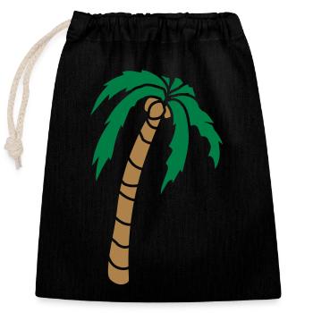 Clipart Palme Design - Closable cotton gift bag (25x30cm) - black - Front