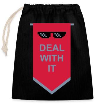 Flag Traitez-le - Sac cadeau en coton avec cordon (25 x 30 cm) - noir - Devant