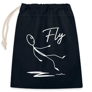 Fly - Verschließbarer Geschenkbeutel aus Baumwolle (25x30cm) - Navy - Vorne