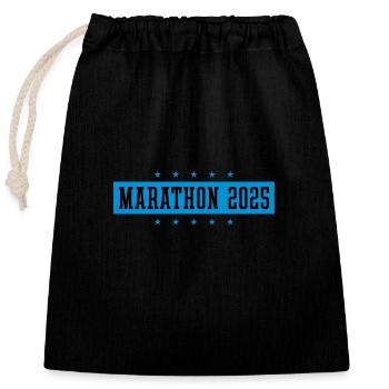 Marathon 2025 - Sac cadeau en coton avec cordon (25 x 30 cm) - noir - Devant