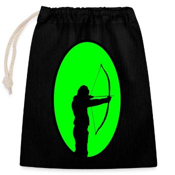 archer - Sac cadeau en coton avec cordon (25 x 30 cm) - noir - Devant