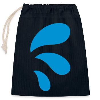 drei gekrümmt Wassertropfen blau - Verschließbarer Geschenkbeutel aus Baumwolle (25x30cm) - Navy - Vorne