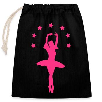 ballerine - Sac cadeau en coton avec cordon (25 x 30 cm) - noir - Devant