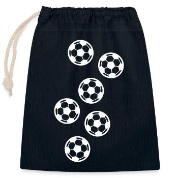 Fussball Ball - Verschließbarer Geschenkbeutel aus Baumwolle (25x30cm) - Navy - Vorne