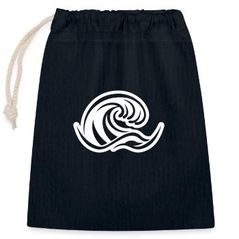 Ozean Welle Symbol Meer - Verschließbarer Geschenkbeutel aus Baumwolle (25x30cm) - Navy - Vorne