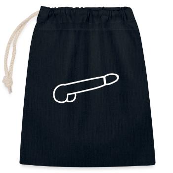 Penis Silhouette - Verschließbarer Geschenkbeutel aus Baumwolle (25x30cm) - Navy - Vorne