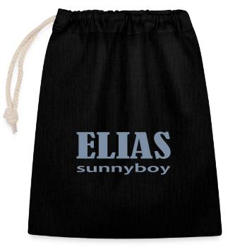 Elias sunnyboy - Verschließbarer Geschenkbeutel aus Baumwolle (25x30cm) - Schwarz - Vorne