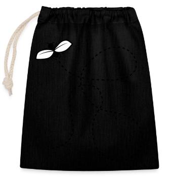 Mouche de ligne en pointillés - Sac cadeau en coton avec cordon (25 x 30 cm) - noir - Devant