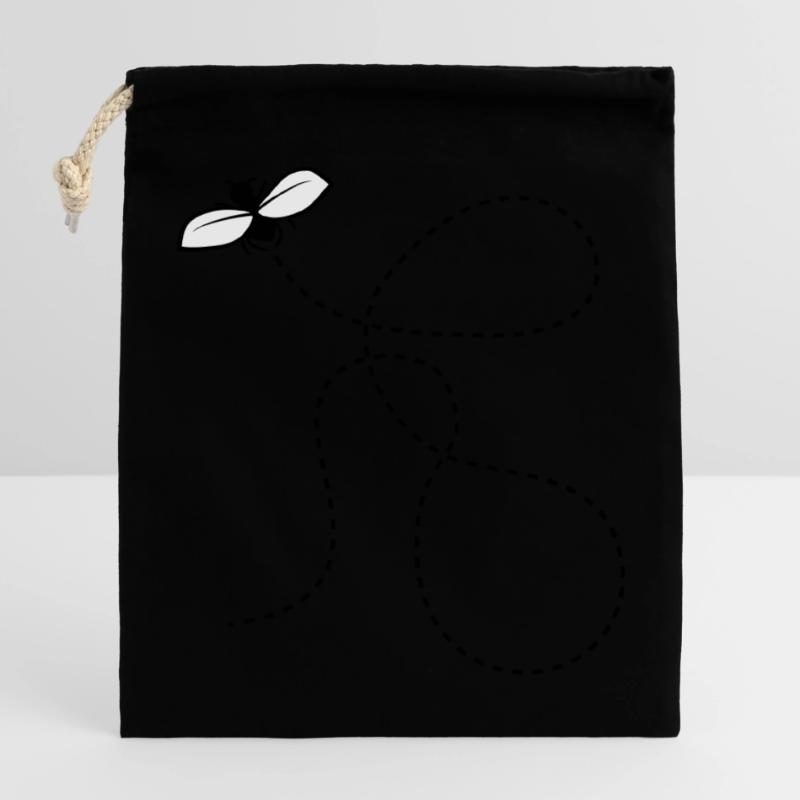 Dashed Line Fly Closable cotton gift bag (25x30cm)