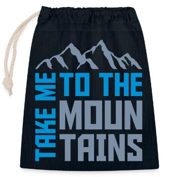 To the mountains Zitat - Verschließbarer Geschenkbeutel aus Baumwolle (25x30cm) - Navy - Vorne