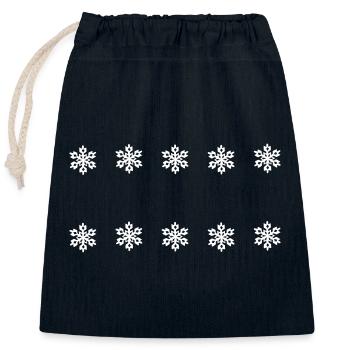 Schneeflocke Winter Sterne Wintersport Dein Text - Verschließbarer Geschenkbeutel aus Baumwolle (25x30cm) - Navy - Vorne