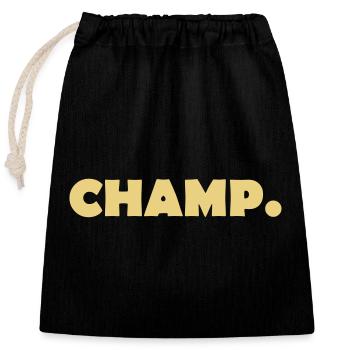 CHAMP - Verschließbarer Geschenkbeutel aus Baumwolle (25x30cm) - Schwarz - Vorne