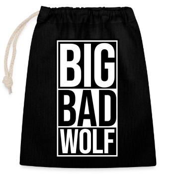 big bad wolf quote - Closable cotton gift bag (25x30cm) - black - Front