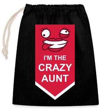 à The Crazy Aunt - Sac cadeau en coton avec cordon (25 x 30 cm) - noir - Devant