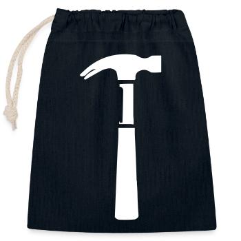 hammer - Closable cotton gift bag (25x30cm) - navy - Front