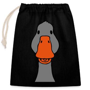 Süße Gans von vorne - Verschließbarer Geschenkbeutel aus Baumwolle (25x30cm) - Schwarz - Vorne