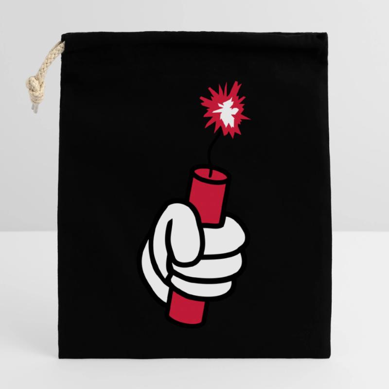 hand held tnt dynamite explode ex Closable cotton gift bag (25x30cm)