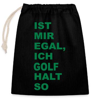 Golf - Verschließbarer Geschenkbeutel aus Baumwolle (25x30cm) - Schwarz - Vorne