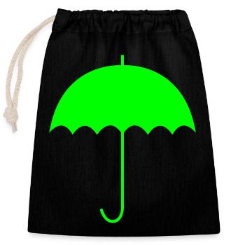 regenschirm - Verschließbarer Geschenkbeutel aus Baumwolle (25x30cm) - Schwarz - Vorne