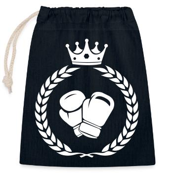 boxing kranz - Verschließbarer Geschenkbeutel aus Baumwolle (25x30cm) - Navy - Vorne