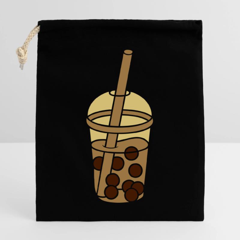 Design Comic Bubble Tea Closable cotton gift bag (25x30cm)