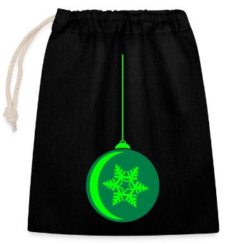 weihnachtskugel stern - Verschließbarer Geschenkbeutel aus Baumwolle (25x30cm) - Schwarz - Vorne