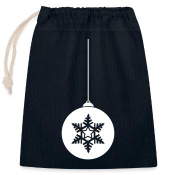 weihnachtskugel stern christmas - Verschließbarer Geschenkbeutel aus Baumwolle (25x30cm) - Navy - Vorne