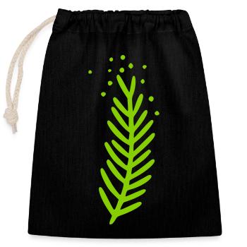 Branch Motif - Closable cotton gift bag (25x30cm) - black - Front