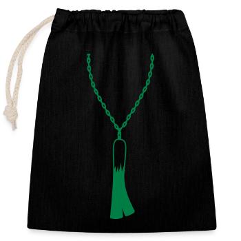 Collier poireau bijoux - Sac cadeau en coton avec cordon (25 x 30 cm) - noir - Devant