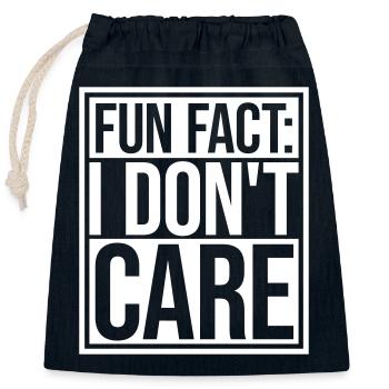 I dont care fact - Verschließbarer Geschenkbeutel aus Baumwolle (25x30cm) - Navy - Vorne