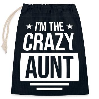 à The Crazy Aunt - Sac cadeau en coton avec cordon (25 x 30 cm) - bleu marine - Devant