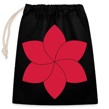 Lotus Blüte - Verschließbarer Geschenkbeutel aus Baumwolle (25x30cm) - Schwarz - Vorne