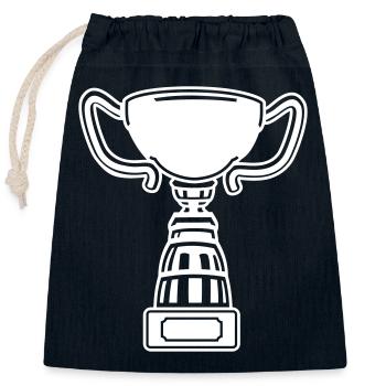 Pokal - Verschließbarer Geschenkbeutel aus Baumwolle (25x30cm) - Navy - Vorne