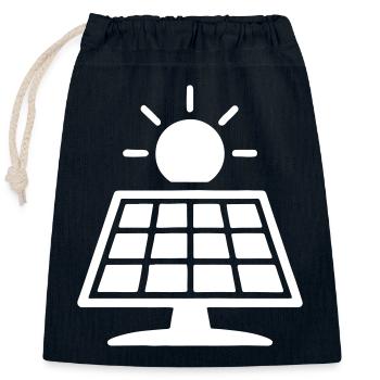 Solar Panels Photovoltaic System - Closable cotton gift bag (25x30cm) - navy - Front