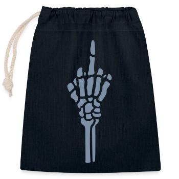 Wichser Knochen fuck you - Verschließbarer Geschenkbeutel aus Baumwolle (25x30cm) - Navy - Vorne